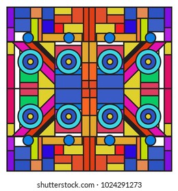 Vector abstract geometric colorful background. Memphis, indian, Brazilian and Mexican pattern.