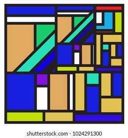 Vector abstract geometric colorful background. Memphis, indian, Brazilian and Mexican pattern.