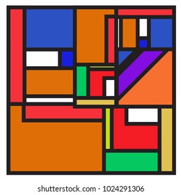 Vector abstract geometric colorful background. Memphis, indian, Brazilian and Mexican pattern.