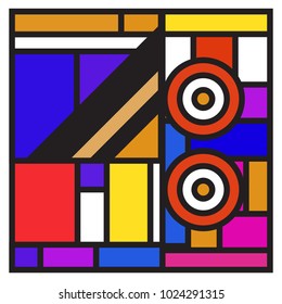 Vector abstract geometric colorful background. Memphis, indian, Brazilian and Mexican pattern.
