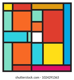 Vector abstract geometric colorful background. Memphis, indian, Brazilian and Mexican pattern.