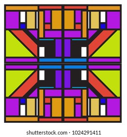 Vector abstract geometric colorful background. Memphis, indian, Brazilian and Mexican pattern.