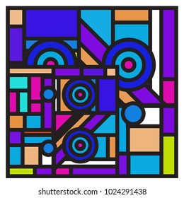 Vector abstract geometric colorful background. Memphis, indian, Brazilian and Mexican pattern.