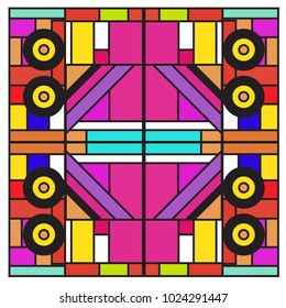 Vector abstract geometric colorful background. Memphis, indian, Brazilian and Mexican pattern.