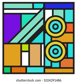 Vector abstract geometric colorful background. Memphis, indian, Brazilian and Mexican pattern.