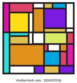 Vector abstract geometric colorful background. Memphis, indian, Brazilian and Mexican pattern.