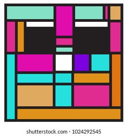 Vector abstract geometric colorful background. Memphis, indian, Brazilian and Mexican pattern.