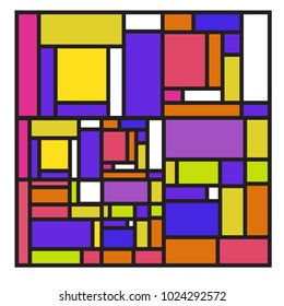 Vector abstract geometric colorful background. Memphis, indian, Brazilian and Mexican pattern.