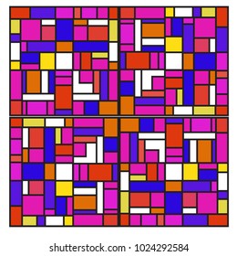 Vector abstract geometric colorful background. Memphis, indian, Brazilian and Mexican pattern.