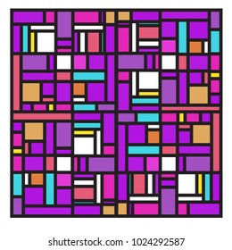 Vector abstract geometric colorful background. Memphis, indian, Brazilian and Mexican pattern.