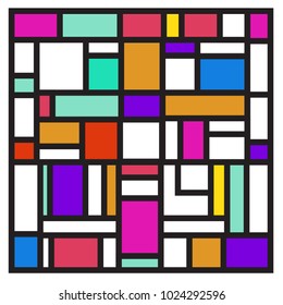 Vector abstract geometric colorful background. Memphis, indian, Brazilian and Mexican pattern.