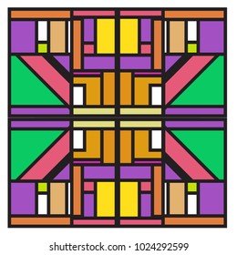 Vector abstract geometric colorful background. Memphis, indian, Brazilian and Mexican pattern.