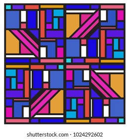 Vector abstract geometric colorful background. Memphis, indian, Brazilian and Mexican pattern.