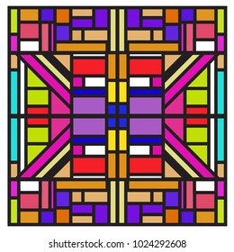 Vector abstract geometric colorful background. Memphis, indian, Brazilian and Mexican pattern.