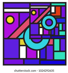 Vector abstract geometric colorful background. Memphis, indian, Brazilian and Mexican pattern.