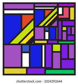 Vector abstract geometric colorful background. Memphis, indian, Brazilian and Mexican pattern.