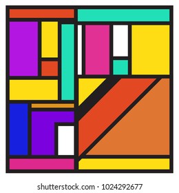 Vector abstract geometric colorful background. Memphis, indian, Brazilian and Mexican pattern.