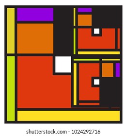 Vector abstract geometric colorful background. Memphis, indian, Brazilian and Mexican pattern.