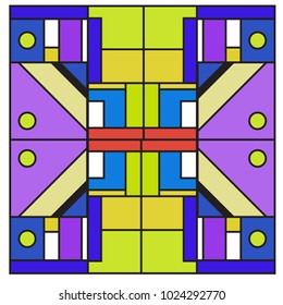 Vector abstract geometric colorful background. Memphis, indian, Brazilian and Mexican pattern.
