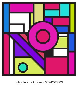 Vector abstract geometric colorful background. Memphis, indian, Brazilian and Mexican pattern.