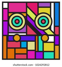 Vector abstract geometric colorful background. Memphis, indian, Brazilian and Mexican pattern.