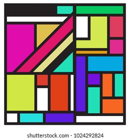 Vector abstract geometric colorful background. Memphis, indian, Brazilian and Mexican pattern.