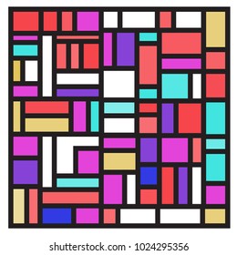 Vector abstract geometric colorful background. Memphis, indian, Brazilian and Mexican pattern.