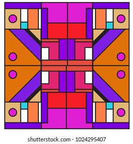 Vector abstract geometric colorful background. Memphis, indian, Brazilian and Mexican pattern.