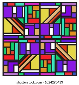 Vector abstract geometric colorful background. Memphis, indian, Brazilian and Mexican pattern.