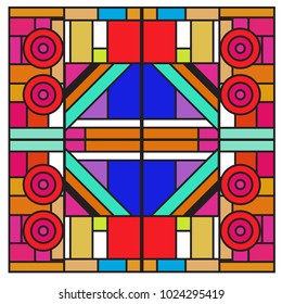 Vector abstract geometric colorful background. Memphis, indian, Brazilian and Mexican pattern.