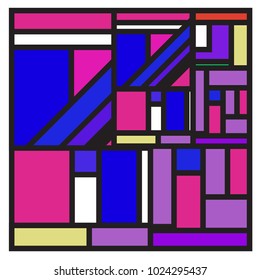 Vector abstract geometric colorful background. Memphis, indian, Brazilian and Mexican pattern.