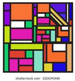 Vector abstract geometric colorful background. Memphis, indian, Brazilian and Mexican pattern.