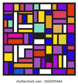 Vector abstract geometric colorful background. Memphis, indian, Brazilian and Mexican pattern.