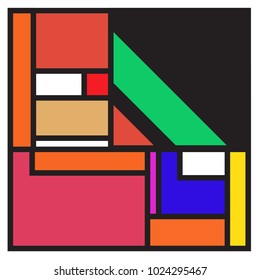 Vector abstract geometric colorful background. Memphis, indian, Brazilian and Mexican pattern.