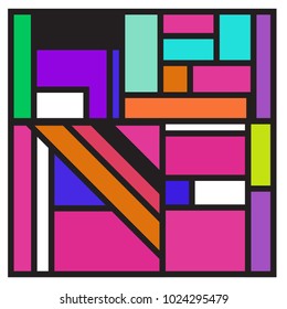 Vector abstract geometric colorful background. Memphis, indian, Brazilian and Mexican pattern.