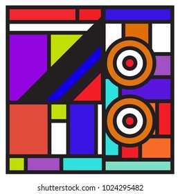 Vector abstract geometric colorful background. Memphis, indian, Brazilian and Mexican pattern.