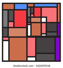 Vector abstract geometric colorful background. Memphis, indian, Brazilian and Mexican pattern.
