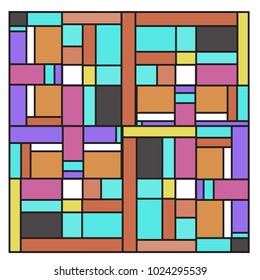 Vector abstract geometric colorful background. Memphis, indian, Brazilian and Mexican pattern.