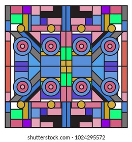 Vector abstract geometric colorful background. Memphis, indian, Brazilian and Mexican pattern.