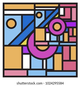 Vector abstract geometric colorful background. Memphis, indian, Brazilian and Mexican pattern.