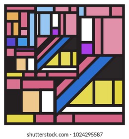 Vector abstract geometric colorful background. Memphis, indian, Brazilian and Mexican pattern.