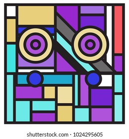 Vector abstract geometric colorful background. Memphis, indian, Brazilian and Mexican pattern.