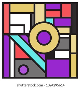 Vector abstract geometric colorful background. Memphis, indian, Brazilian and Mexican pattern.