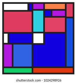 Vector abstract geometric colorful background. Memphis, indian, Brazilian and Mexican pattern.