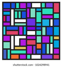 Vector abstract geometric colorful background. Memphis, indian, Brazilian and Mexican pattern.