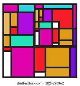 Vector abstract geometric colorful background. Memphis, indian, Brazilian and Mexican pattern.