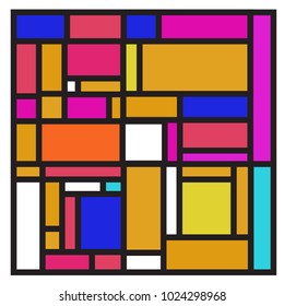 Vector abstract geometric colorful background. Memphis, indian, Brazilian and Mexican pattern.