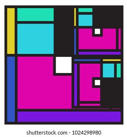 Vector abstract geometric colorful background. Memphis, indian, Brazilian and Mexican pattern.