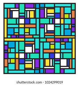 Vector abstract geometric colorful background. Memphis, indian, Brazilian and Mexican pattern.