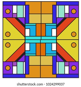 Vector abstract geometric colorful background. Memphis, indian, Brazilian and Mexican pattern.